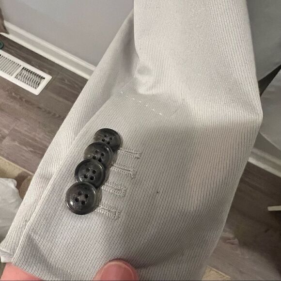 Michael Kors Designer Luxury Mens 40R Two Button Blazer Jacket Light Stone Gray - Picture 7 of 7